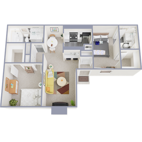 a floor plan of a 1 bedroom apartment
